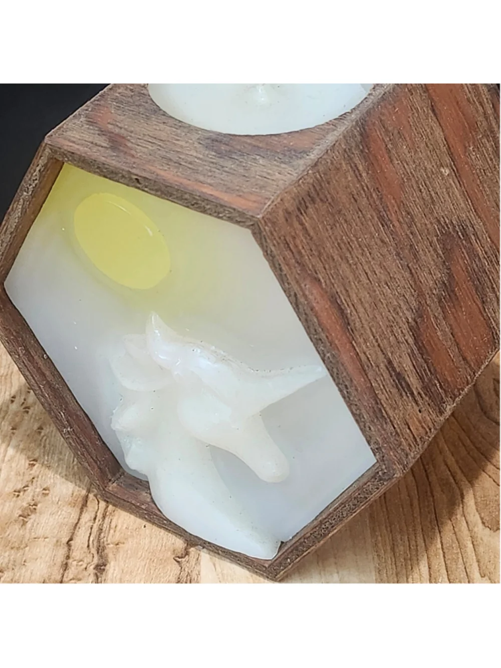 Vintage Y2K Unicorn Candle in Wooden Holder Wick N Stick
